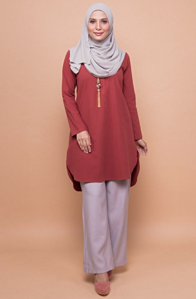 BM71367 Women's Linen Top Brick
