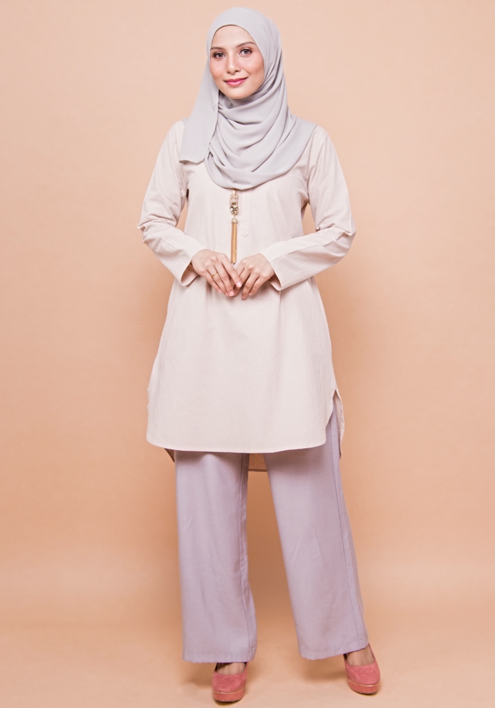 BM71367 Women's Linen Top Light Almond