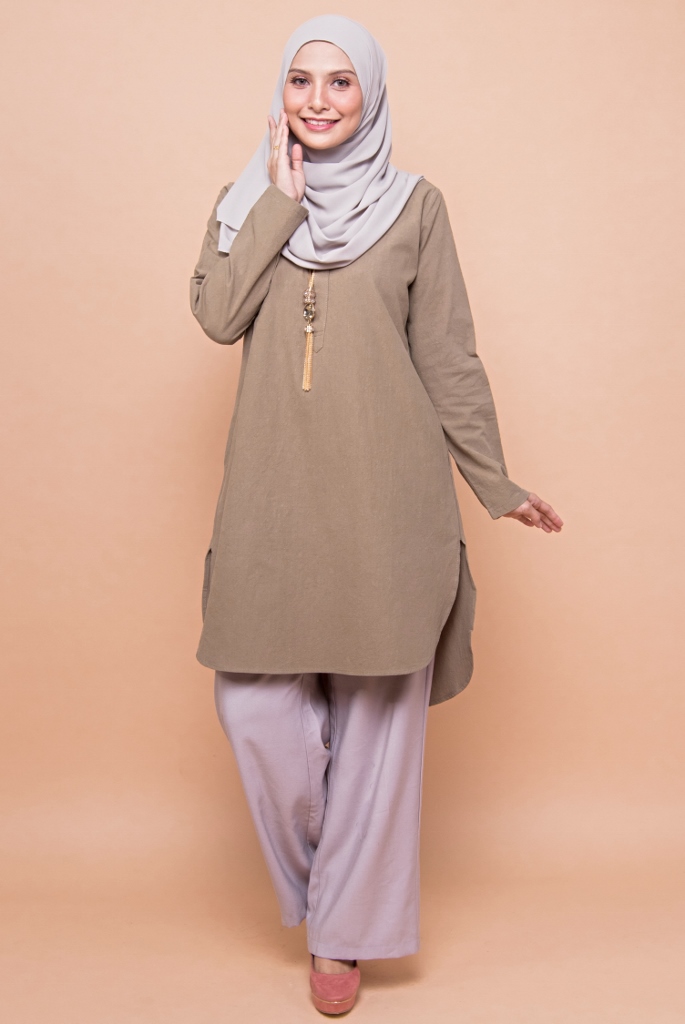 BM71367 Women's Linen Top Olive