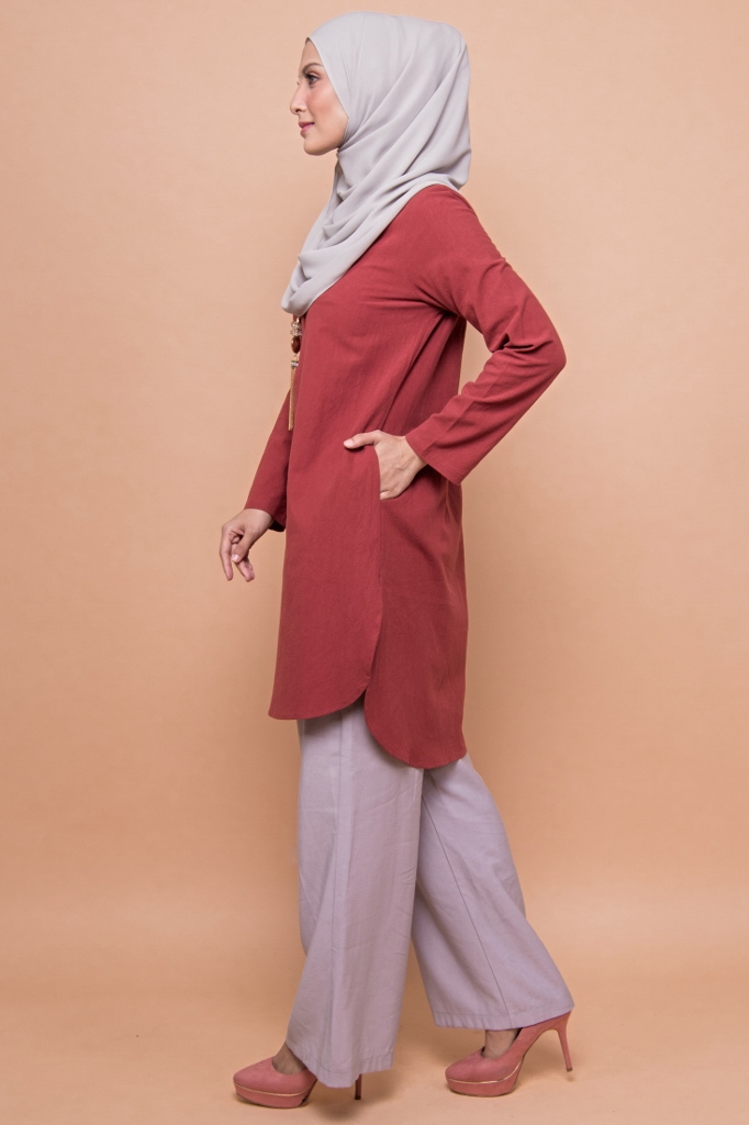 BM71367 Women's Linen Top Brick