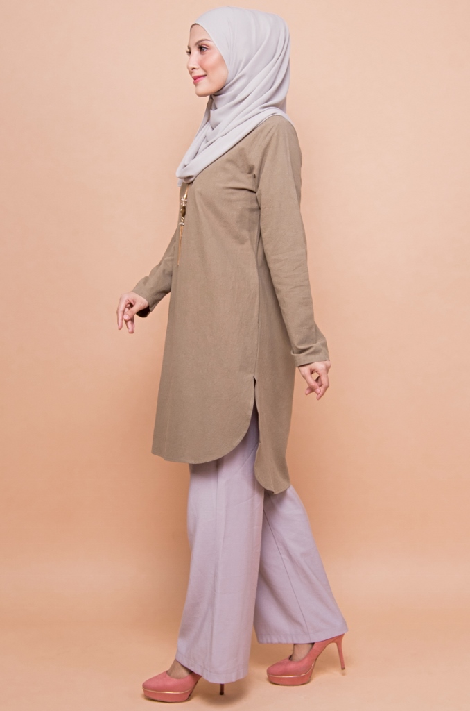 BM71367 Women's Linen Top Olive