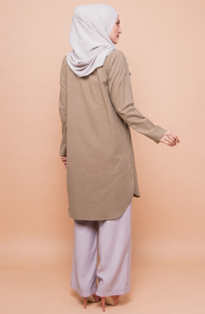 BM71367 Women's Linen Top Olive