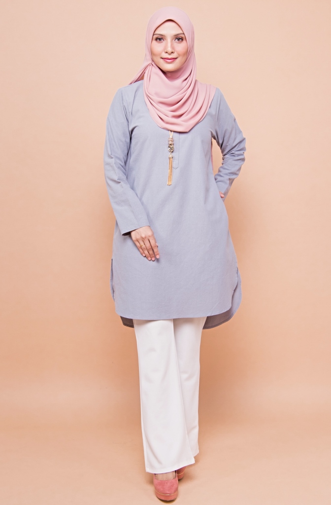 BM71367 Women's Linen Top Blue Blue As Picture
