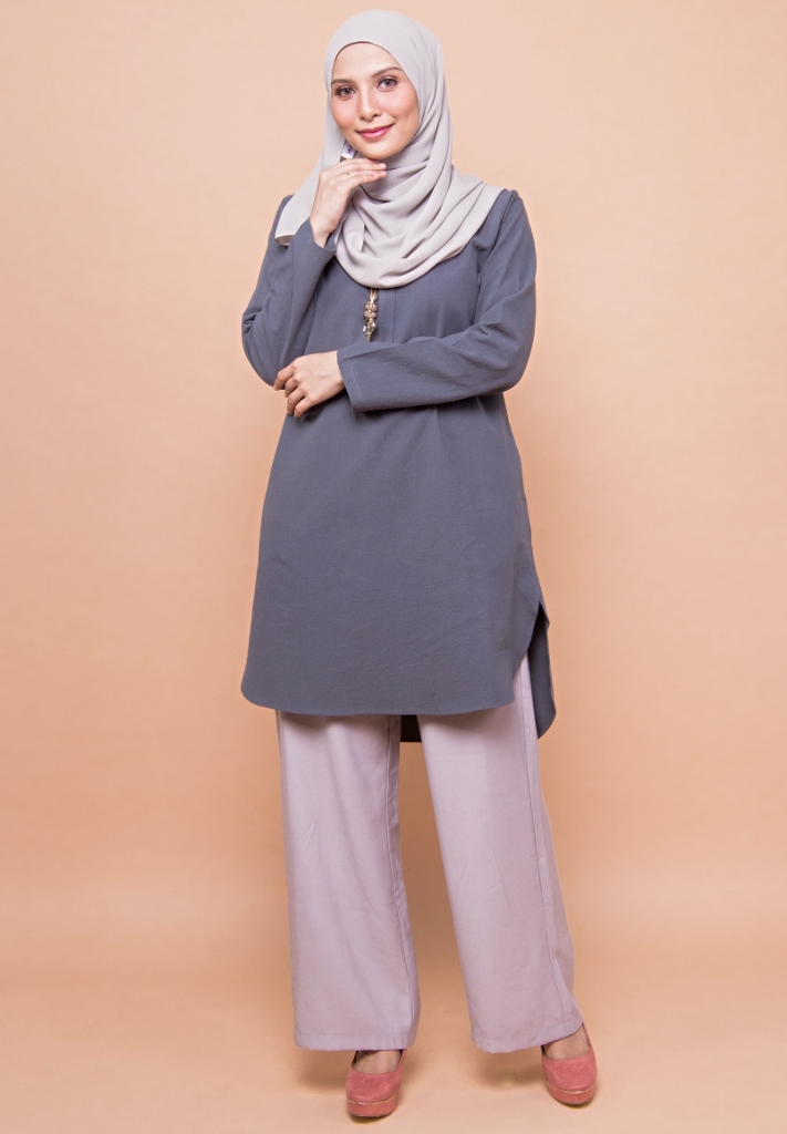 BM71367 Women's Linen Top Blue Green