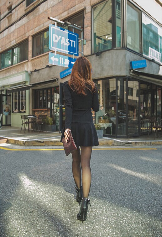 BM71368 Korean Mini Dress Black