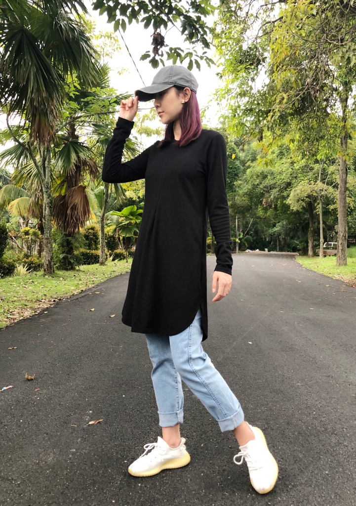 BM71370 Ironless Tunic Blouse Black