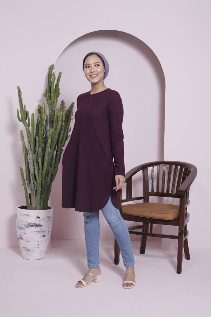 BM71370 Ironless Tunic Blouse Mulberry