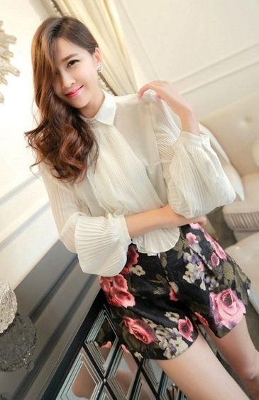 BM71373 Premium Pleated Top White