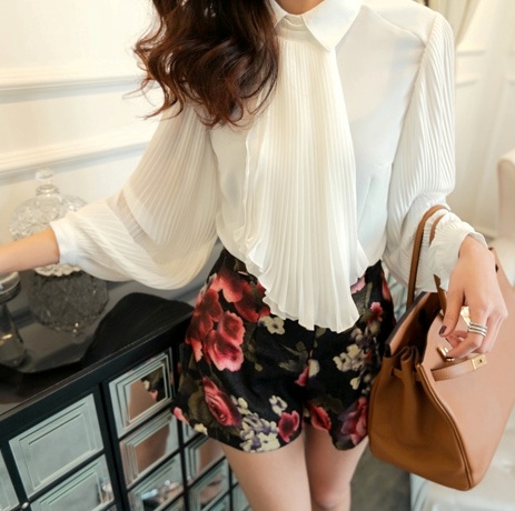 BM71373 Premium Pleated Top White