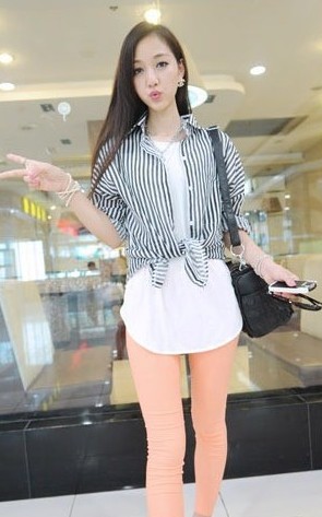 BM71374 Stripe Button Blouse Black