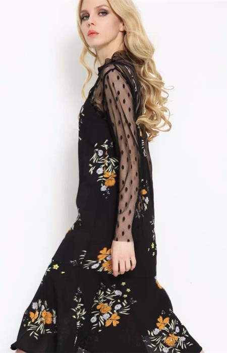 BM71375 Two Piece Sexy Dress Black
