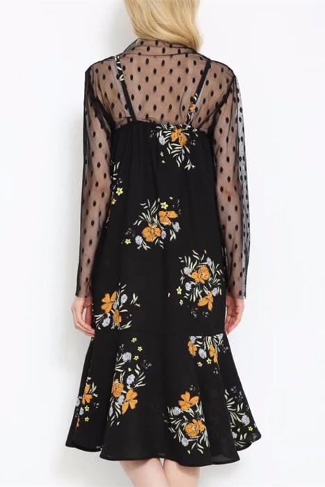 BM71375 Two Piece Sexy Dress Black
