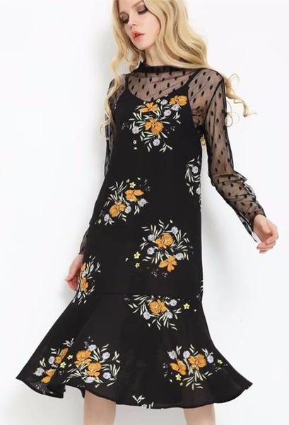 BM71375 Two Piece Sexy Dress Black