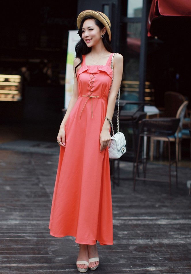 BM71378 Korean Sleeveless Dress As Picture