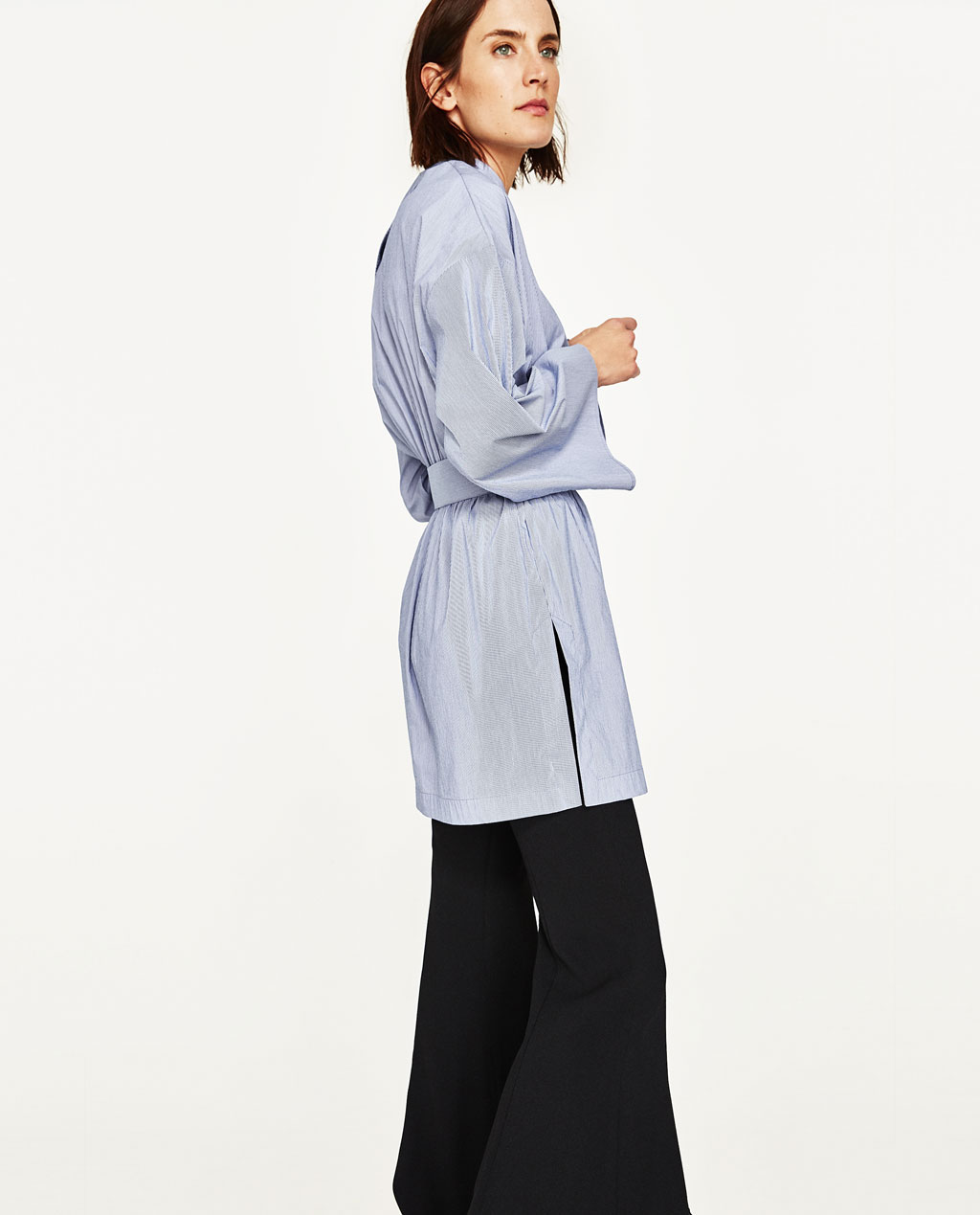 BM71383 Trendy Slash Neck Shirt As Picture