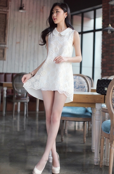 BM71385 Korean Lace Dress White
