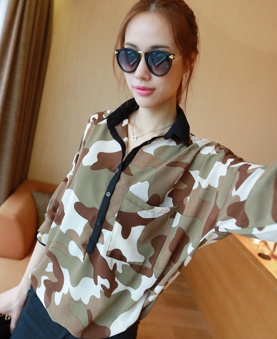 BM71389 Army Printed Top As Picture