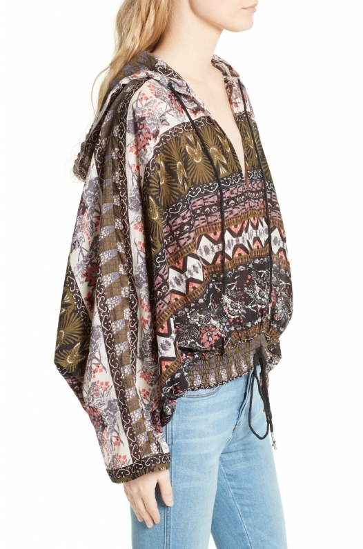 BM71390 Printed Hoodie Shirt Green