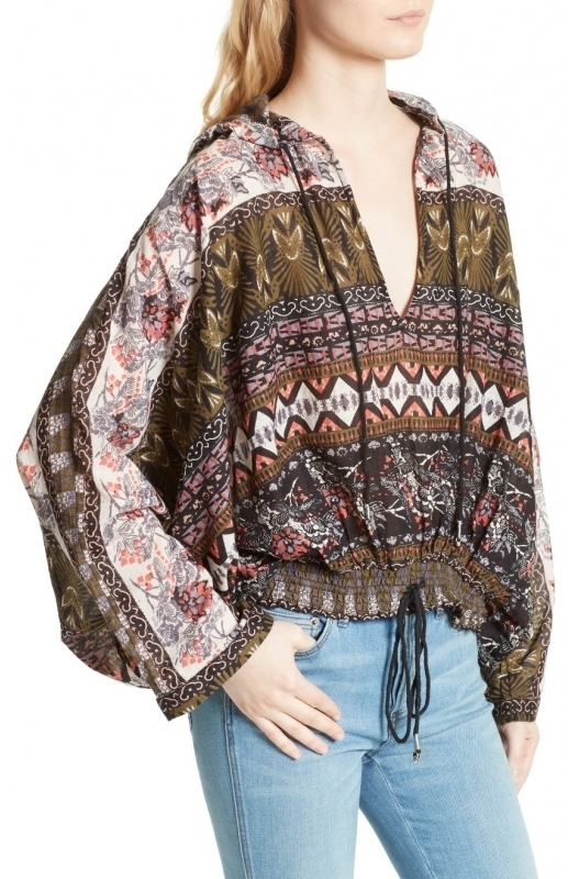 BM71390 Printed Hoodie Shirt Green