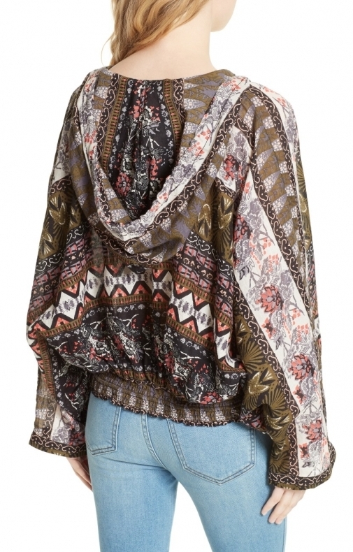 BM71390 Printed Hoodie Shirt Green