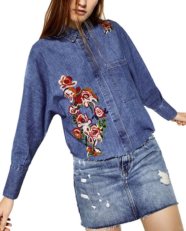 BM71392 Denim Button Shirt As Picture
