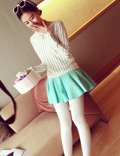 BM71395 Casual Stripe Top White