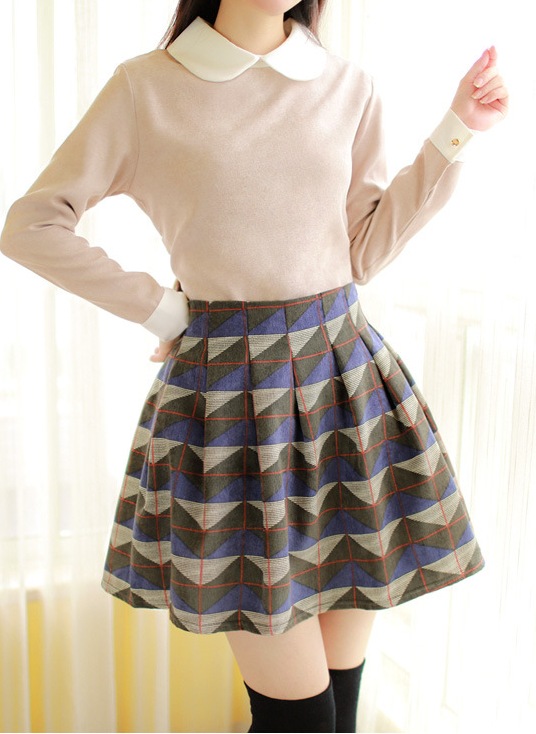 BM71396 Collared Women's Top Almond