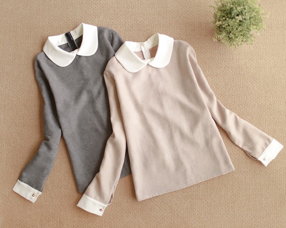 BM71396 Collared Women's Top Almond