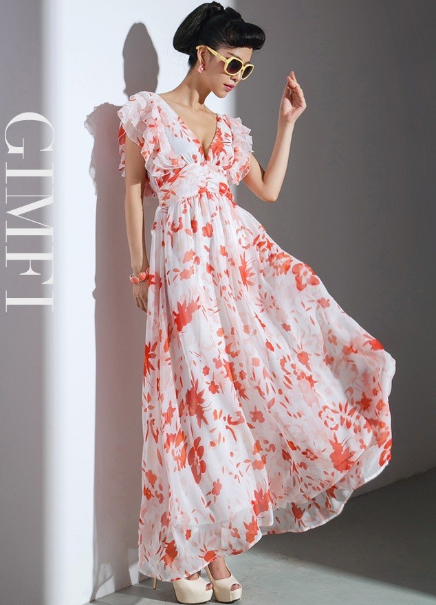BM71409 Evening Ruffles Dress As Picture