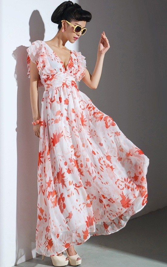 BM71409 Evening Ruffles Dress As Picture