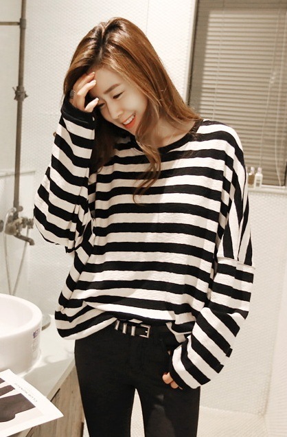 BM71414 Korean Stripe Top As Picture