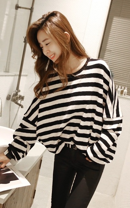 BM71414 Korean Stripe Top As Picture