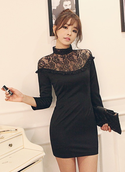 BM71420 Lace Dress Black
