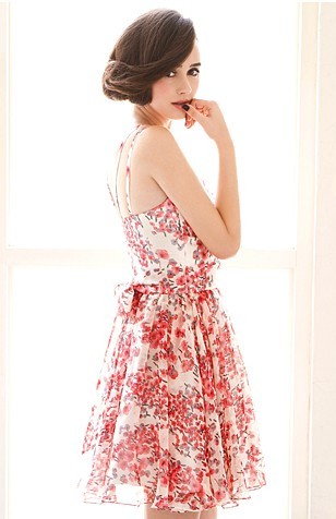 BM71422 Sexy Korean Floral Dress As Picture