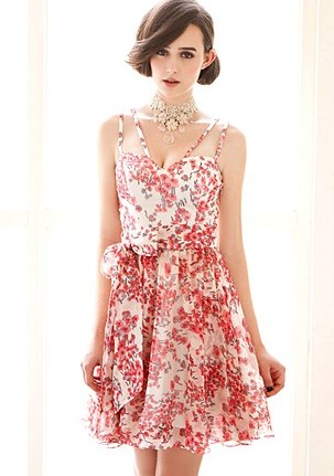 BM71422 Sexy Korean Floral Dress As Picture