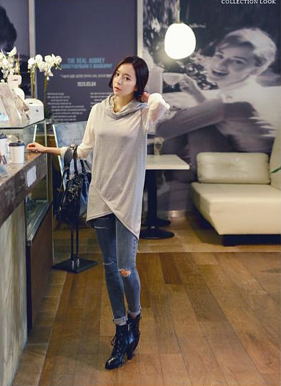 BM71434 Hoodie Top Grey