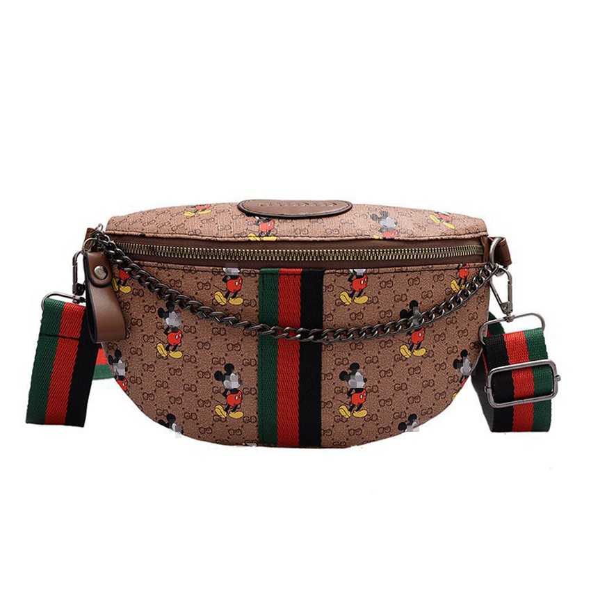 KW80895 Mickey Mouse Chest Bag Dark Brown