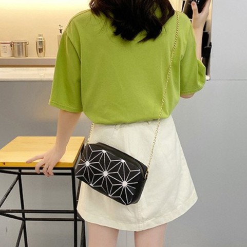 KW80915 Crossbody Casual Bag Black White