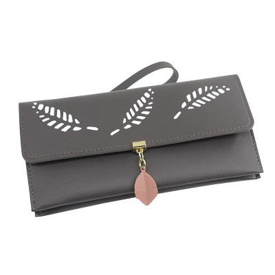 KW80942 Leaf Long Purse Grey