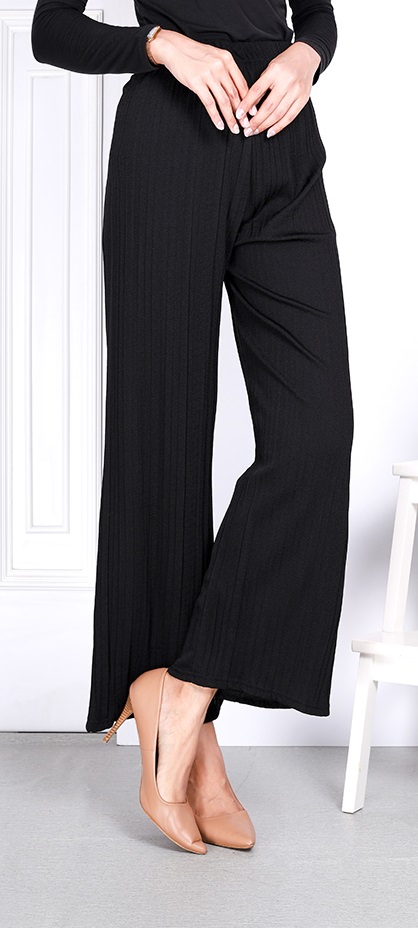 QA-832 PLEATED CASUAL PANTS BLACK