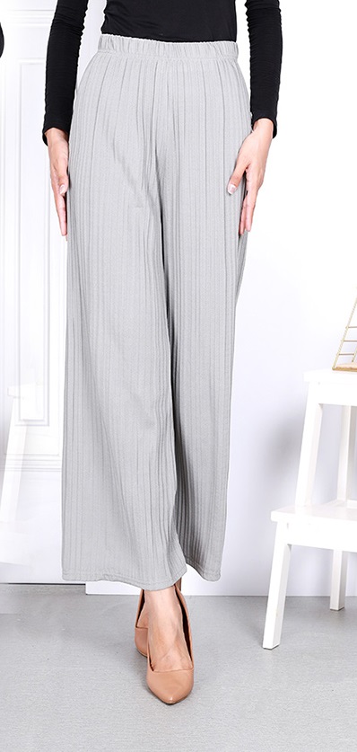 QA-832 PLEATED CASUAL PANTS GREY