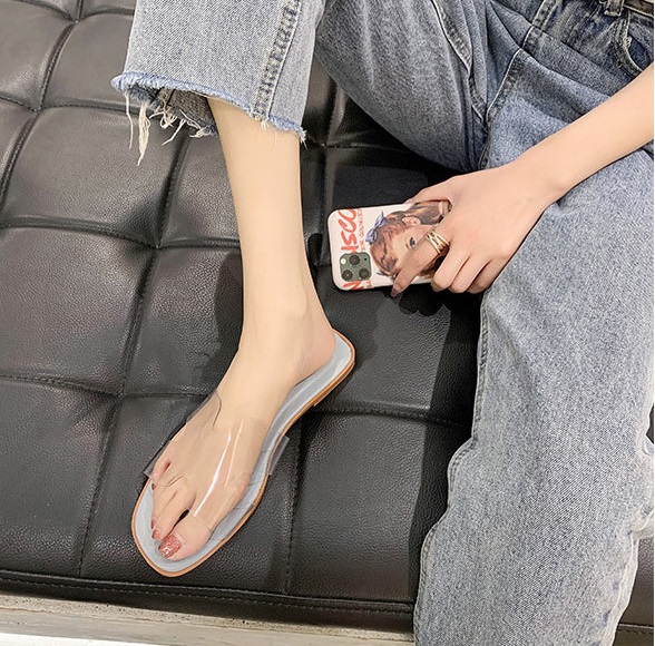 QA-827 TRANSPARENT CASUAL SANDAL BLUE