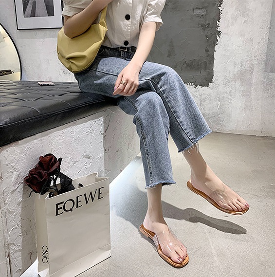 QA-827 TRANSPARENT CASUAL SANDAL ORANGE