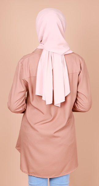 QA-831 V NECK BUTTON BLOUSE AS PICTURE