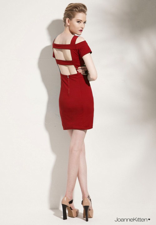 BM71438 Korean Sexy Dress Red