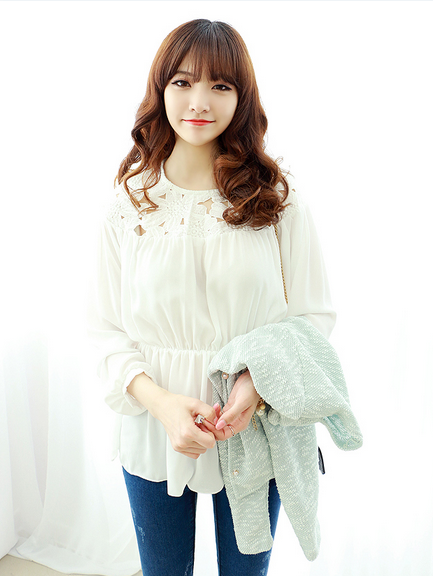 BM71447 Lace Panel Top White