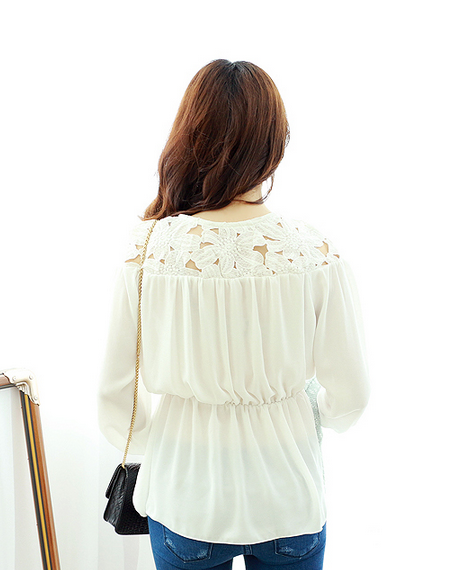 BM71447 Lace Panel Top White