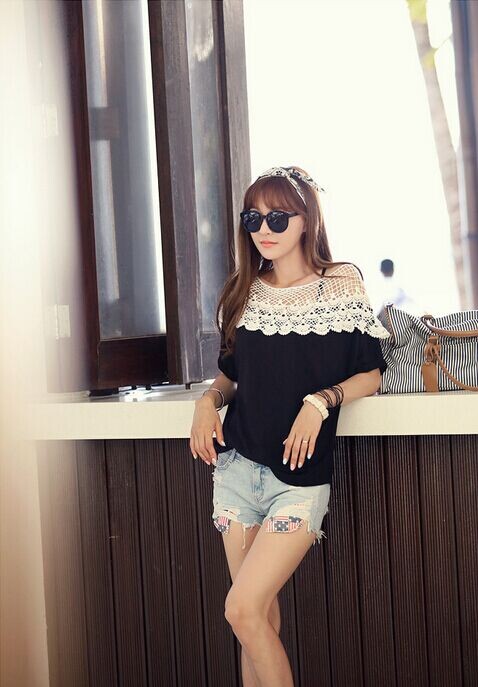 BM71456 Lace Cotton Top As Picture