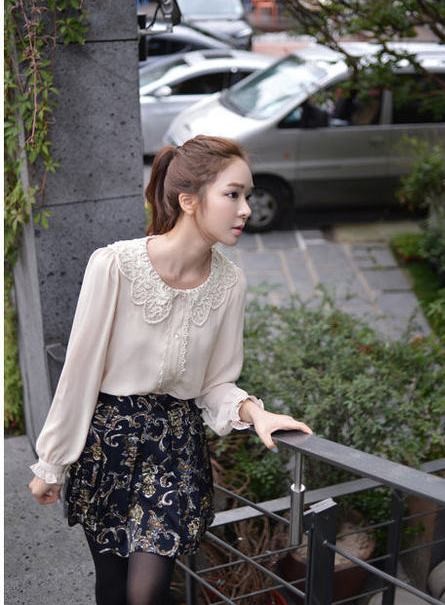 BM71464 Korean Lace Shirt As Picture