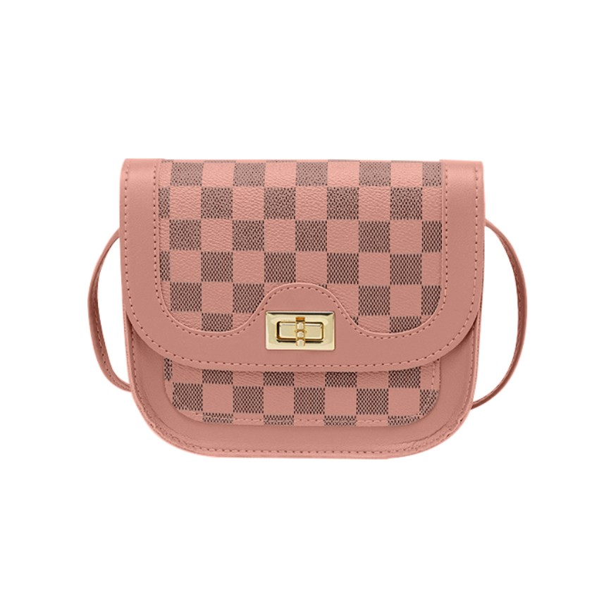 KW80950 Checker Sling Bag Handbag Pink